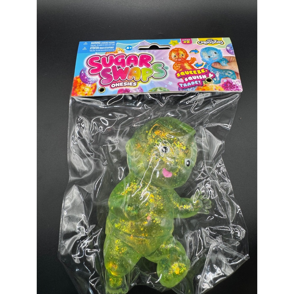 Orb Curiosities Sugar Swaps Onesies Series 2 Green Glitter Squishy Figure 42741